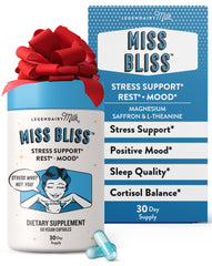 Miss Bliss Daily Stress Support bottle on white background