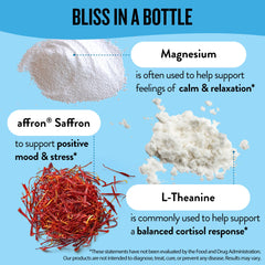 Miss Bliss bottle showing label and 60 capsules