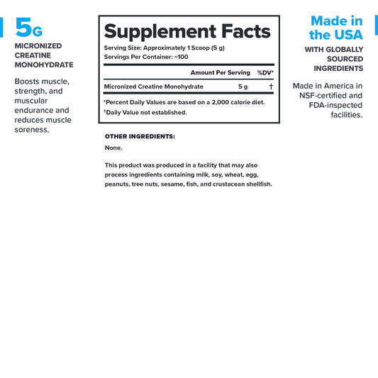 Close-up of micronized creatine powder highlighting easy absorption.