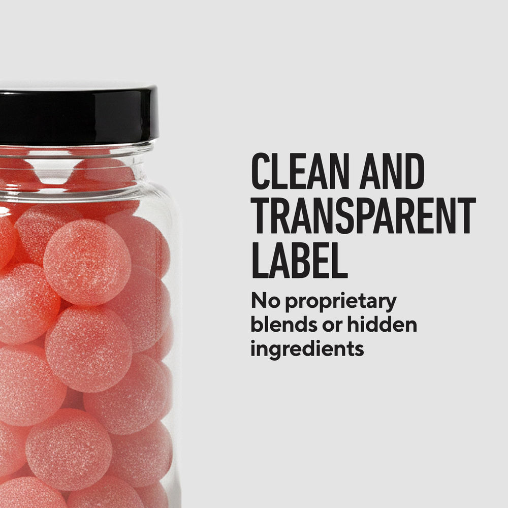 Ingredient panel highlights clean formula without artificial additives.