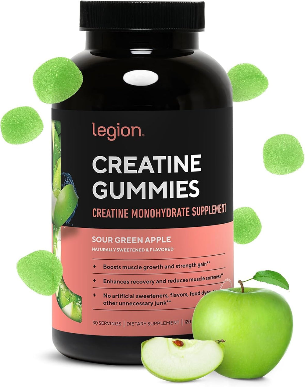 LEGION Creatine Gummies packaging highlights clean formula for daily performance
