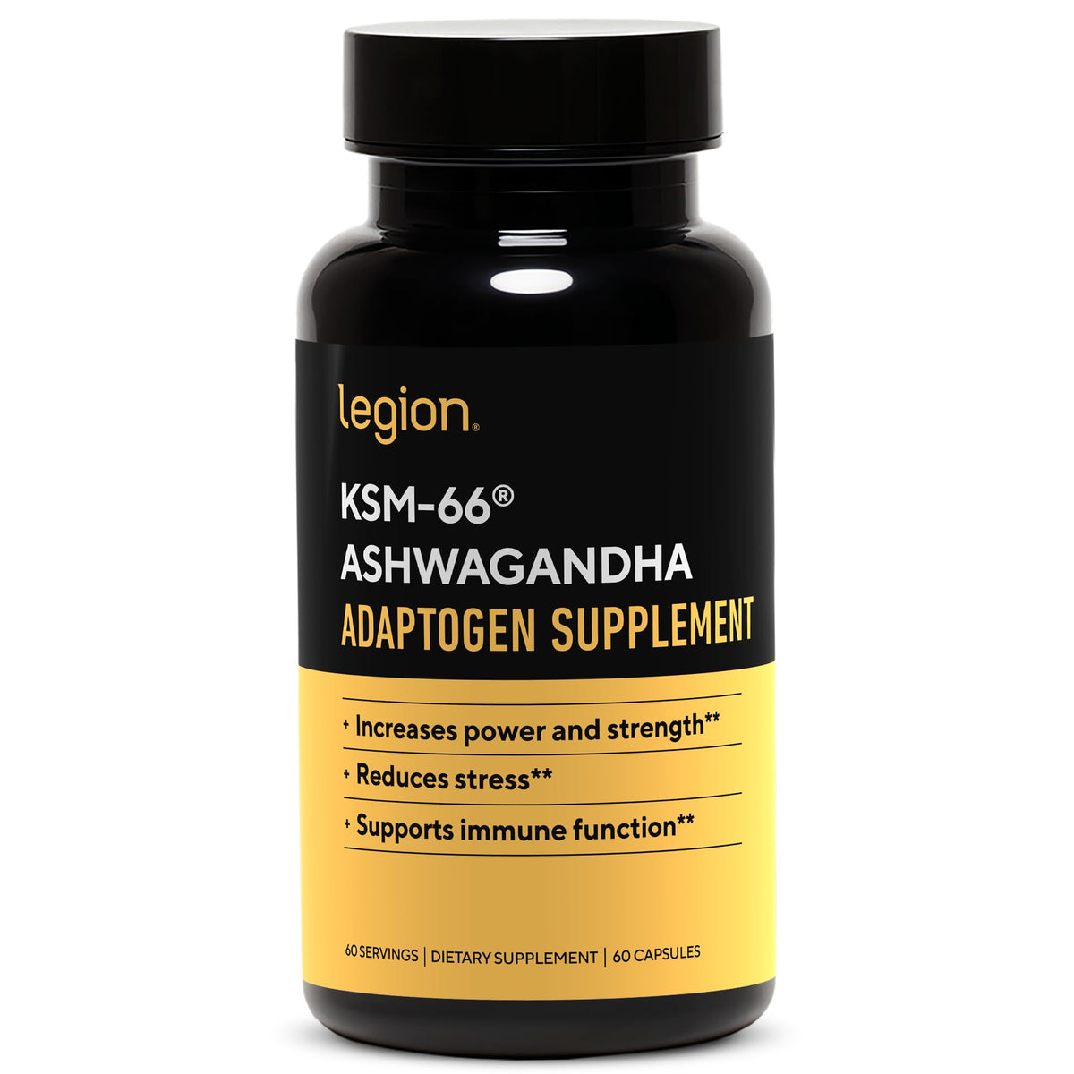 LEGION KSM-66 Ashwagandha root extract capsules (60 servings)