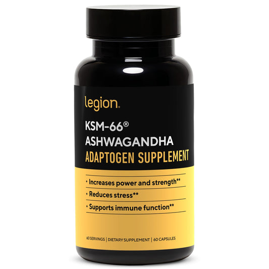 LEGION KSM-66 Ashwagandha root extract capsules (60 servings)