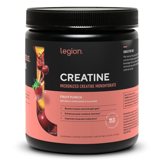 LEGION Micronized Creatine Monohydrate bottle Fruit Punch - 60 Servings
