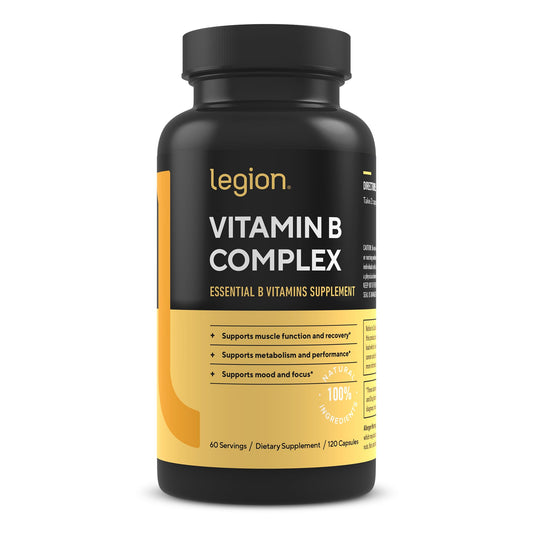 Bottle label of Legion Vitamin B-Complex 120 capsules
