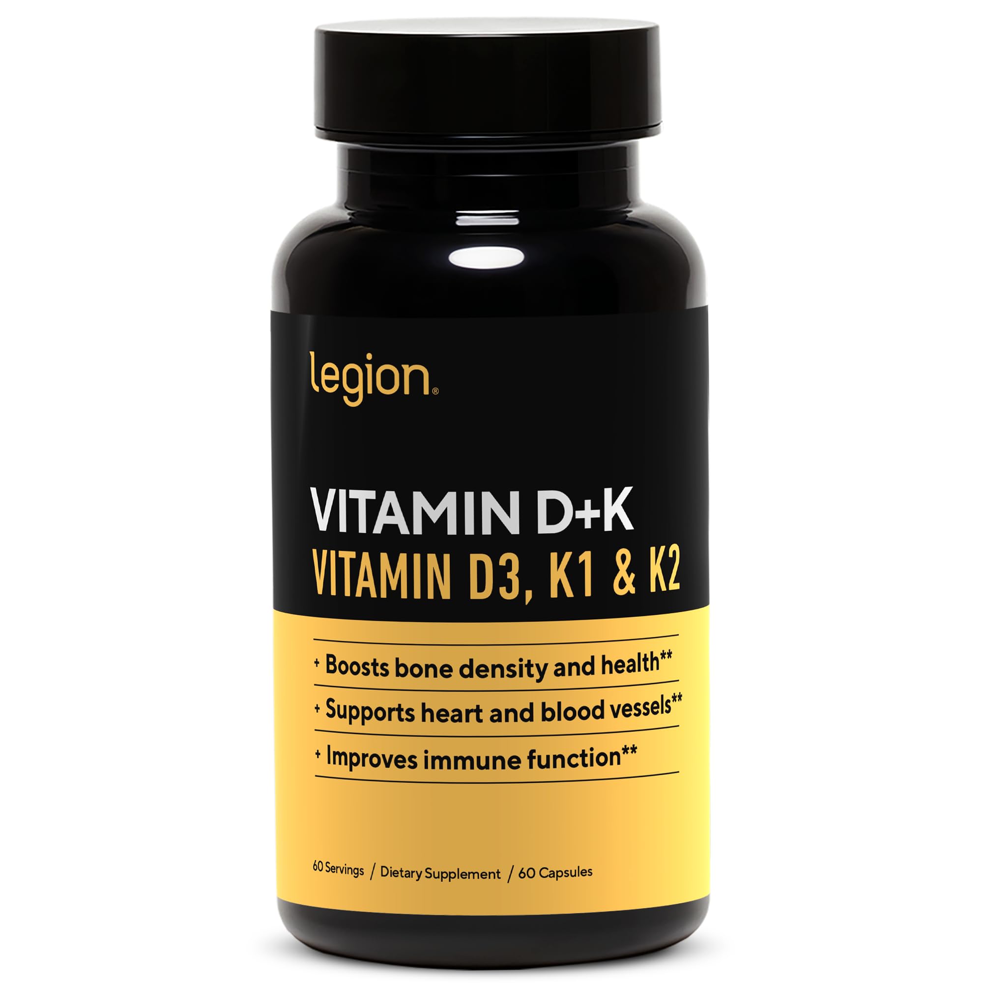 LEGION Vitamin D3 K2 bottle – immunity and bone health