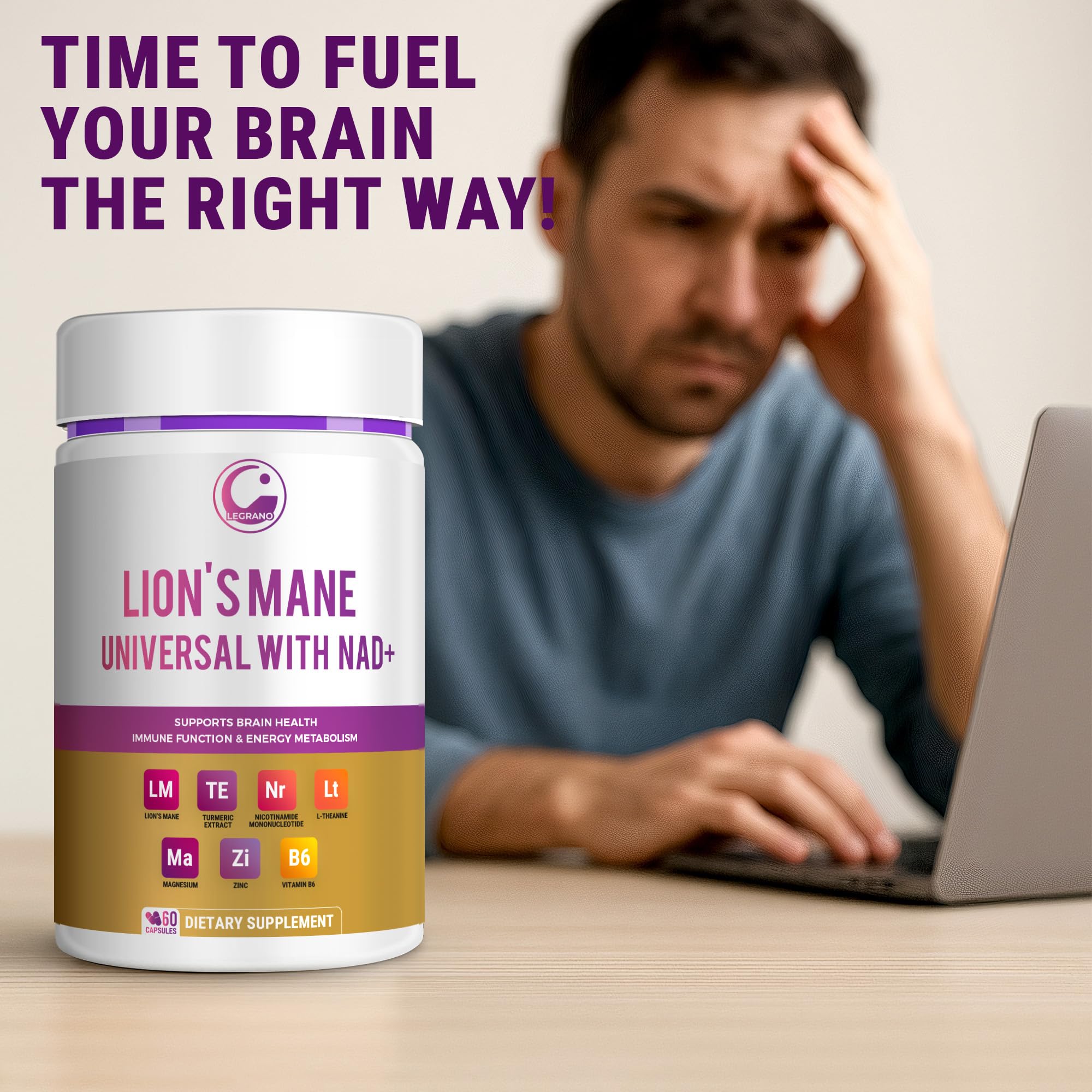 LEGRANO vegan capsules on light background