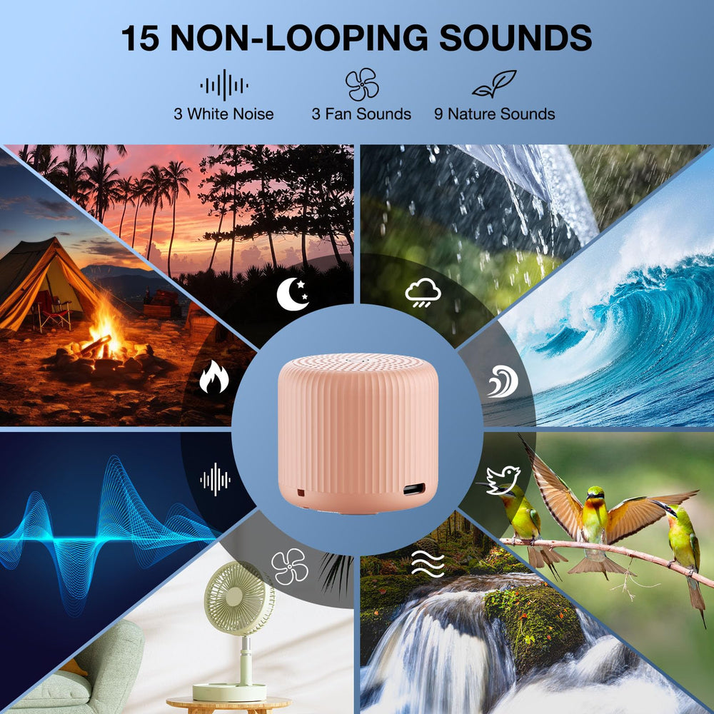 LEICEX device shows 15 non-looping sounds for varied ambience.