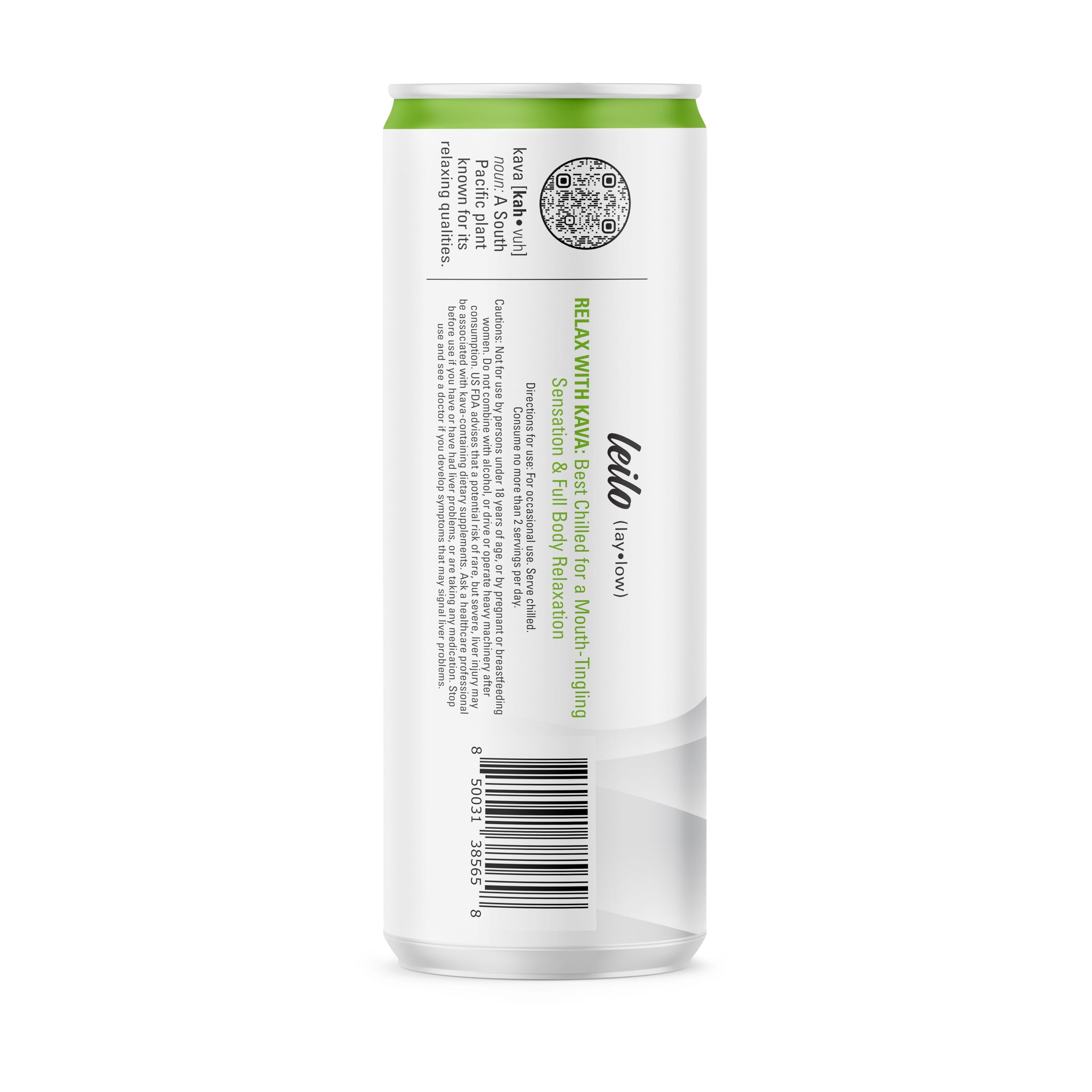 Kava and l-theanine infused LEILO Lime Margarita Mocktail can