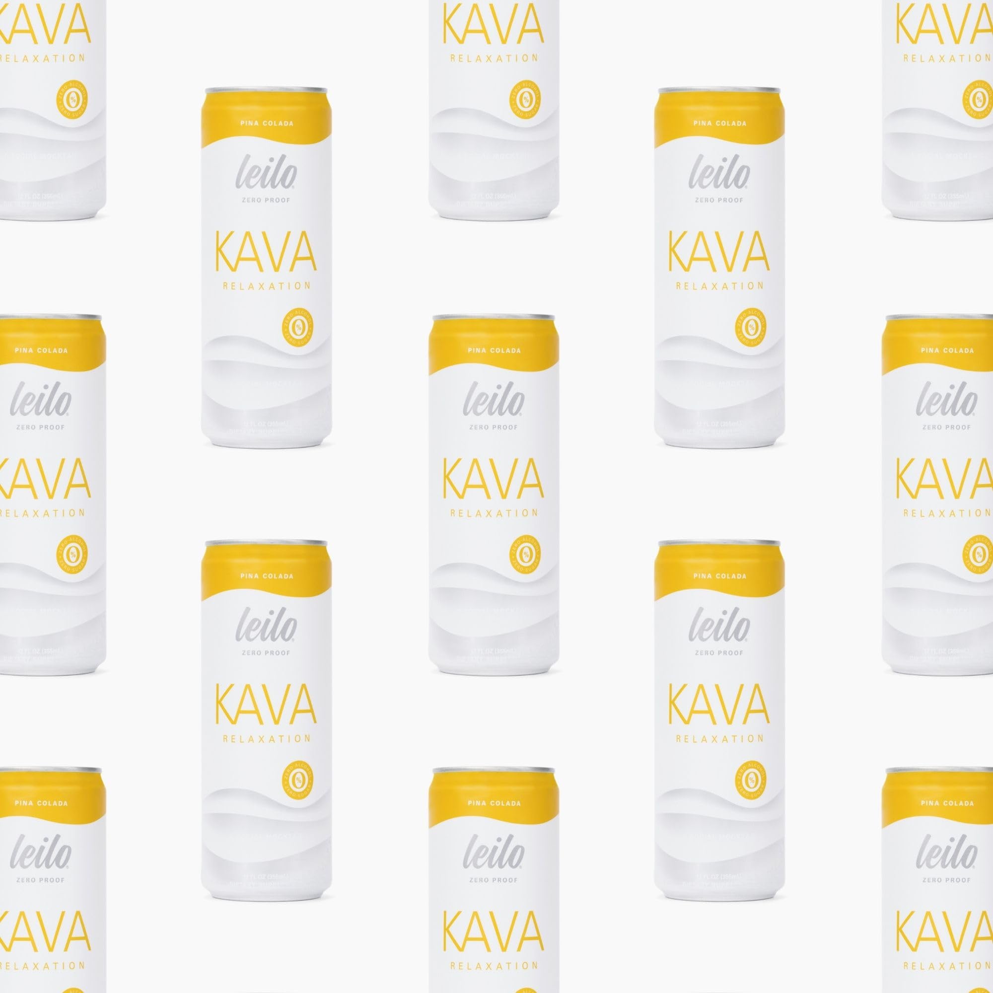 Nutrition panel and branding on LEILO Kava Pina Colada can