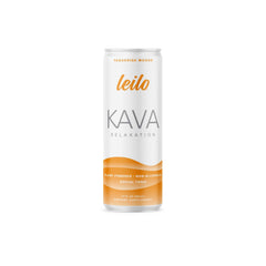 LEILO Tangerine Mango can close-up shows tropical flavor and non-alcoholic sip