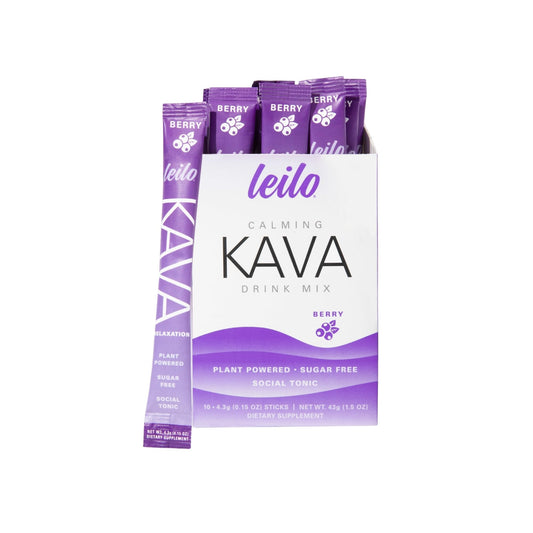 Leilo Calming Kava Berry stick pack – close-up
