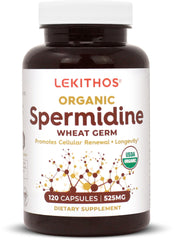 Lekithos Organic Spermidine Capsules bottle on a white background