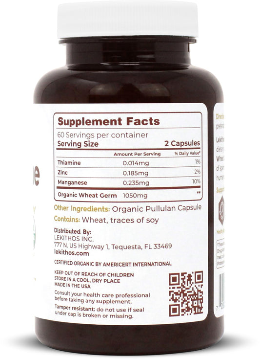 Close-up of organic wheat germ used in Lekithos capsules