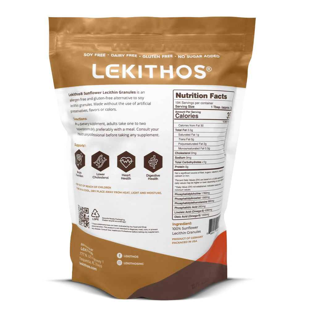 Packaging for Lekithos Sunflower Lecithin Granules 3lb