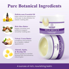 Close-up of Lemant Extracts Helichrysum Balm label