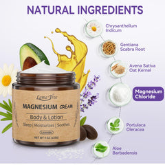 LemeTree Magnesium Cream lavender massage close-up shows smooth texture
