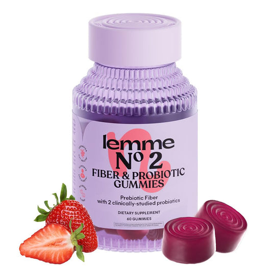 Lemme No. 2 Fiber & Probiotic Gummies strawberry-flavored bottle