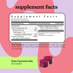 Label highlights Vitamin D3 and probiotic strains