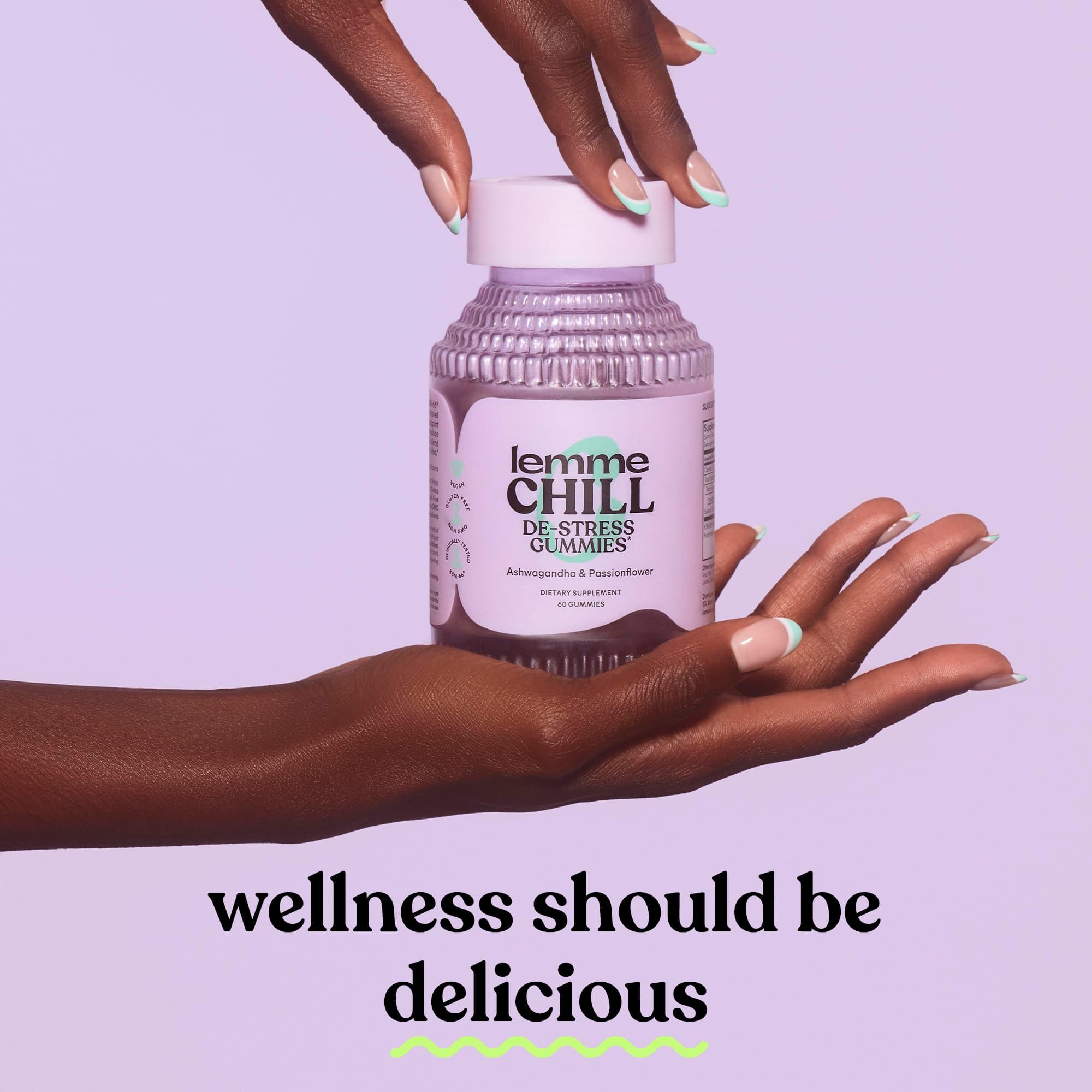 60-count bottle of Lemme Chill gummies