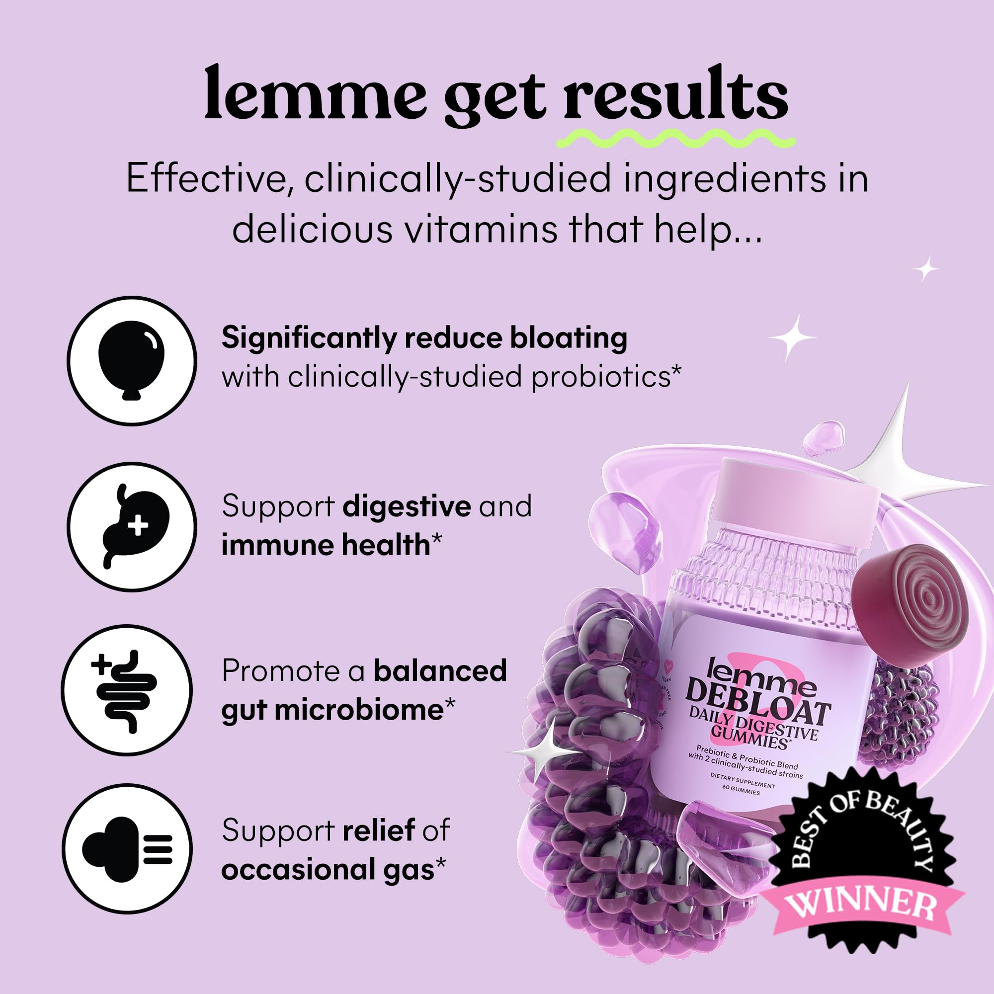 Lemme Debloat packaging back with nutrition and details