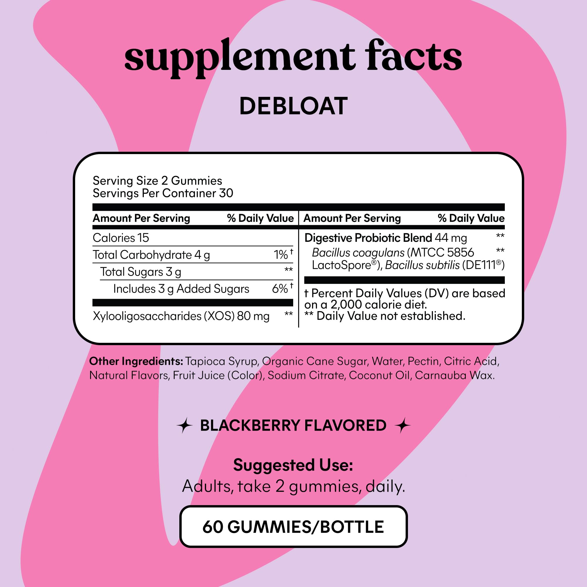 Lemme Debloat ingredients and nutrition information