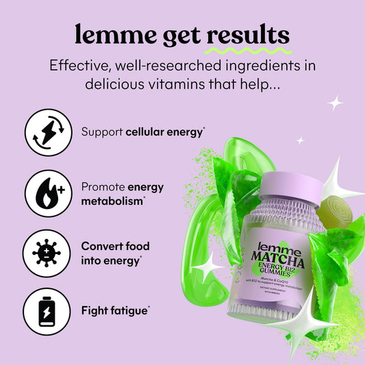 Product packaging for Lemme Matcha gummies