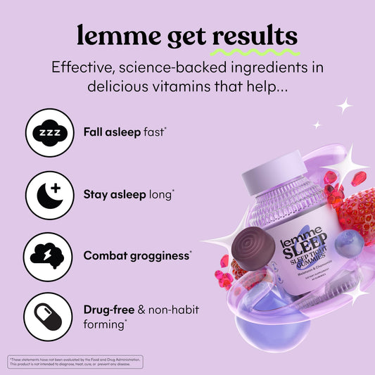 Close-up of Lemme Sleep Berry gummies