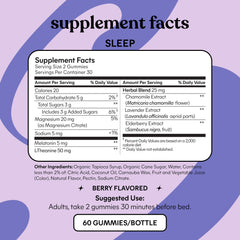 Ingredients photo for Lemme Sleep Gummies (Melatonin, Magnesium, L-Theanine)