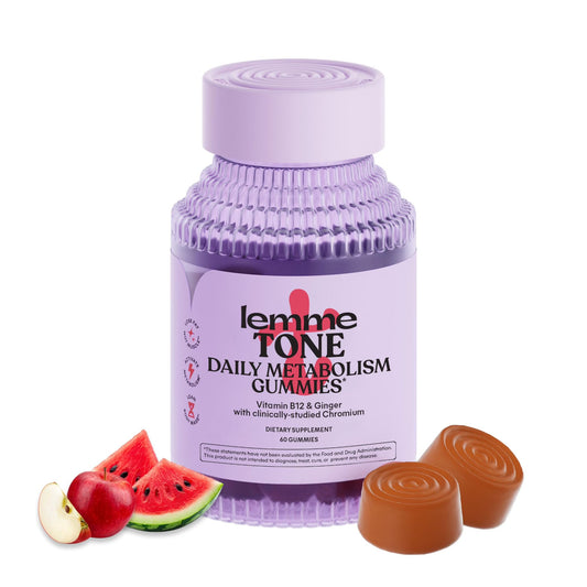 Bottle of Lemme Tone Metabolism Gummies in Watermelon Apple flavor (30-day supply)