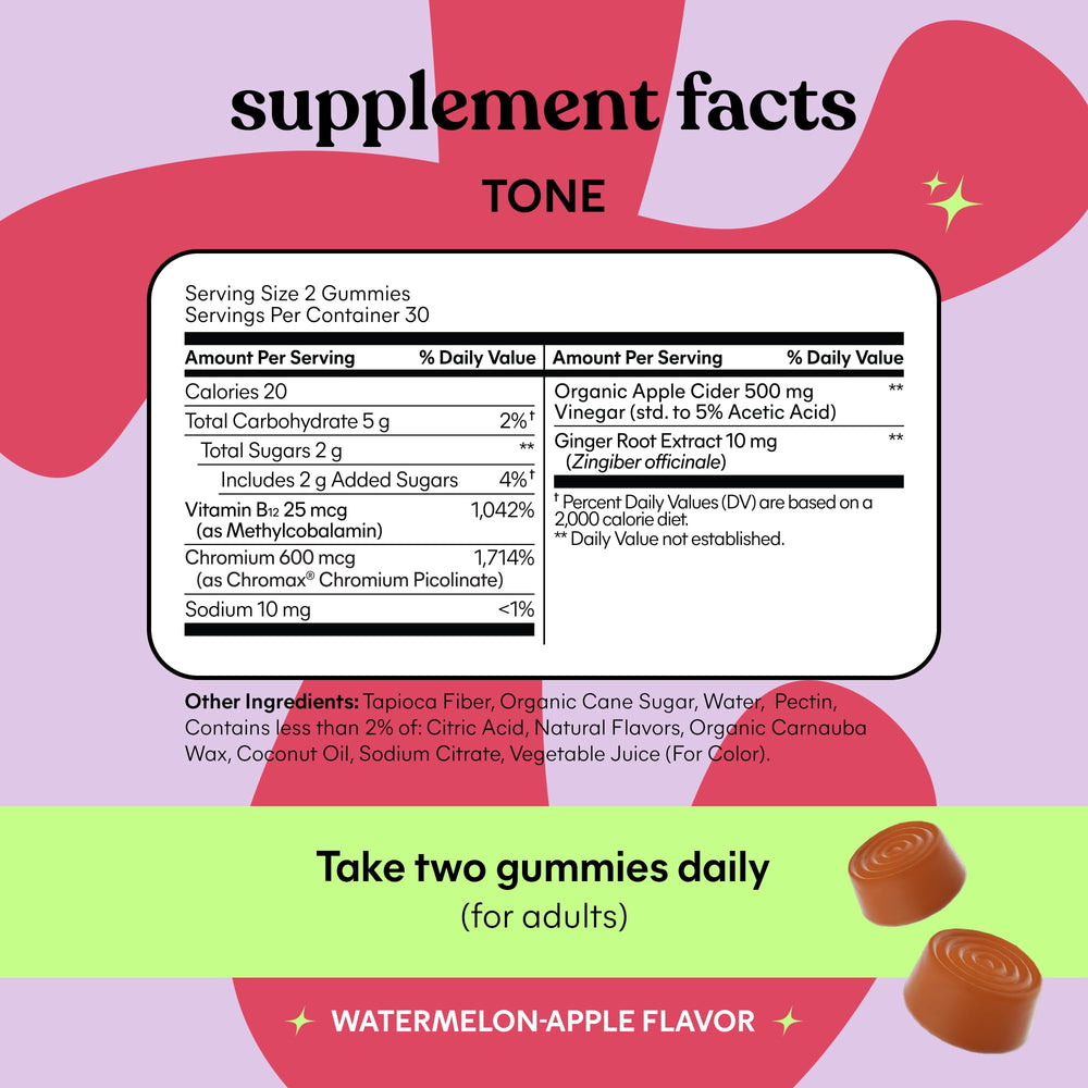 Opened bottle showing 60-count supply for 30-day usage and clear serving size