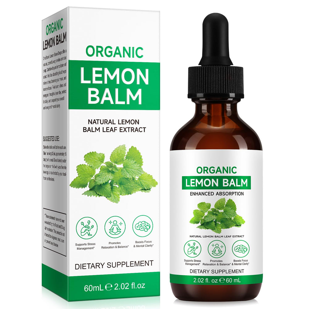 Bottle of Lemon Balm Extract Alcohol-Free Tincture with 2oz packaging