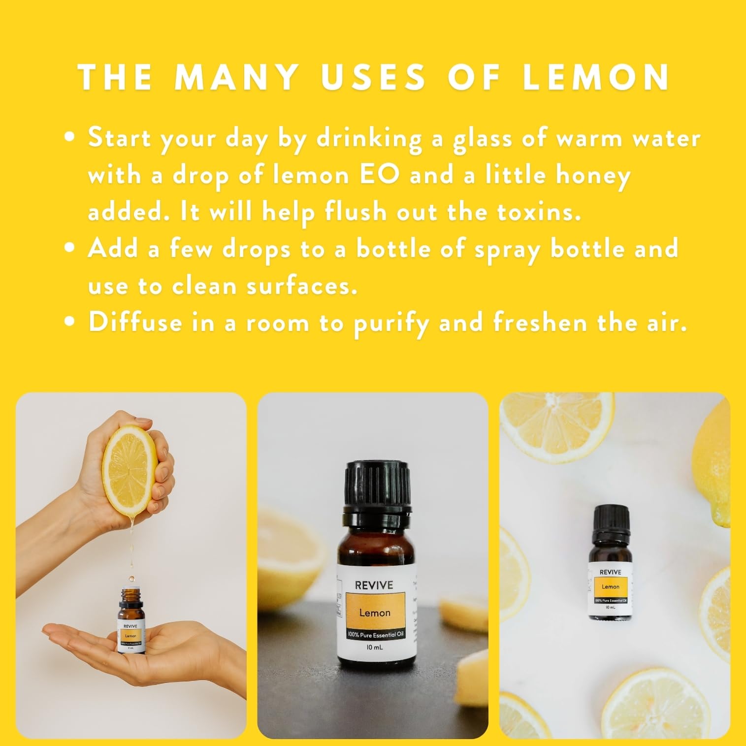 Lemon essential oil used in a massage