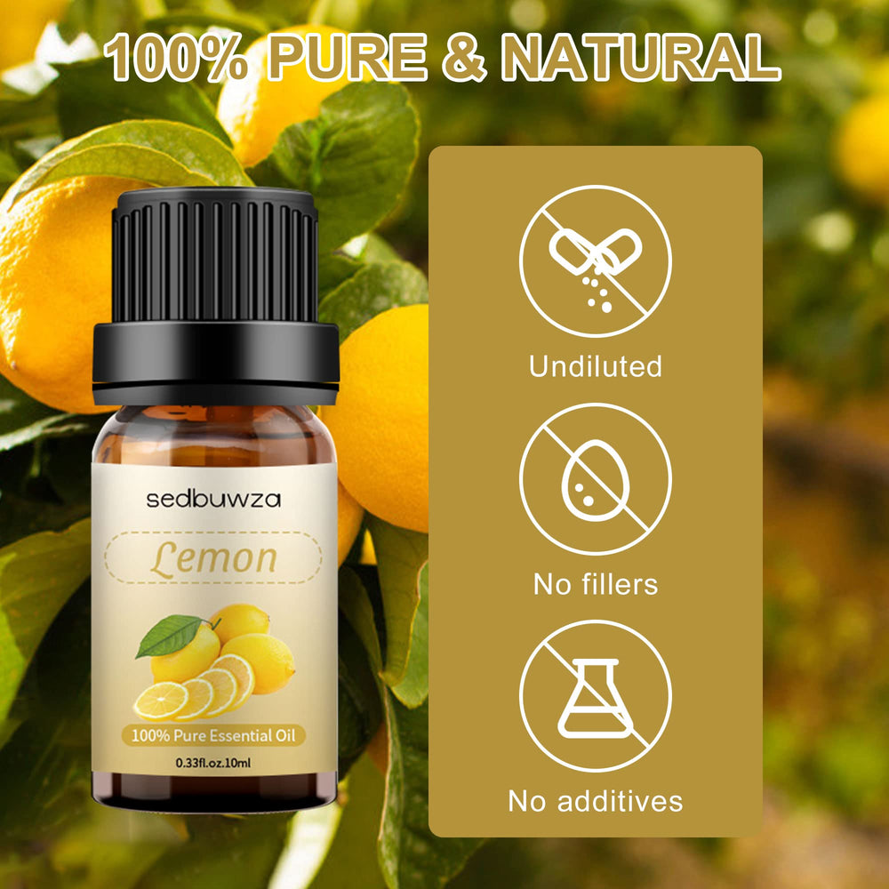 Close-up of lemon essential oil droplets