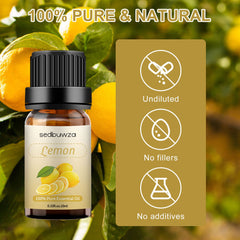 Close-up of lemon essential oil droplets