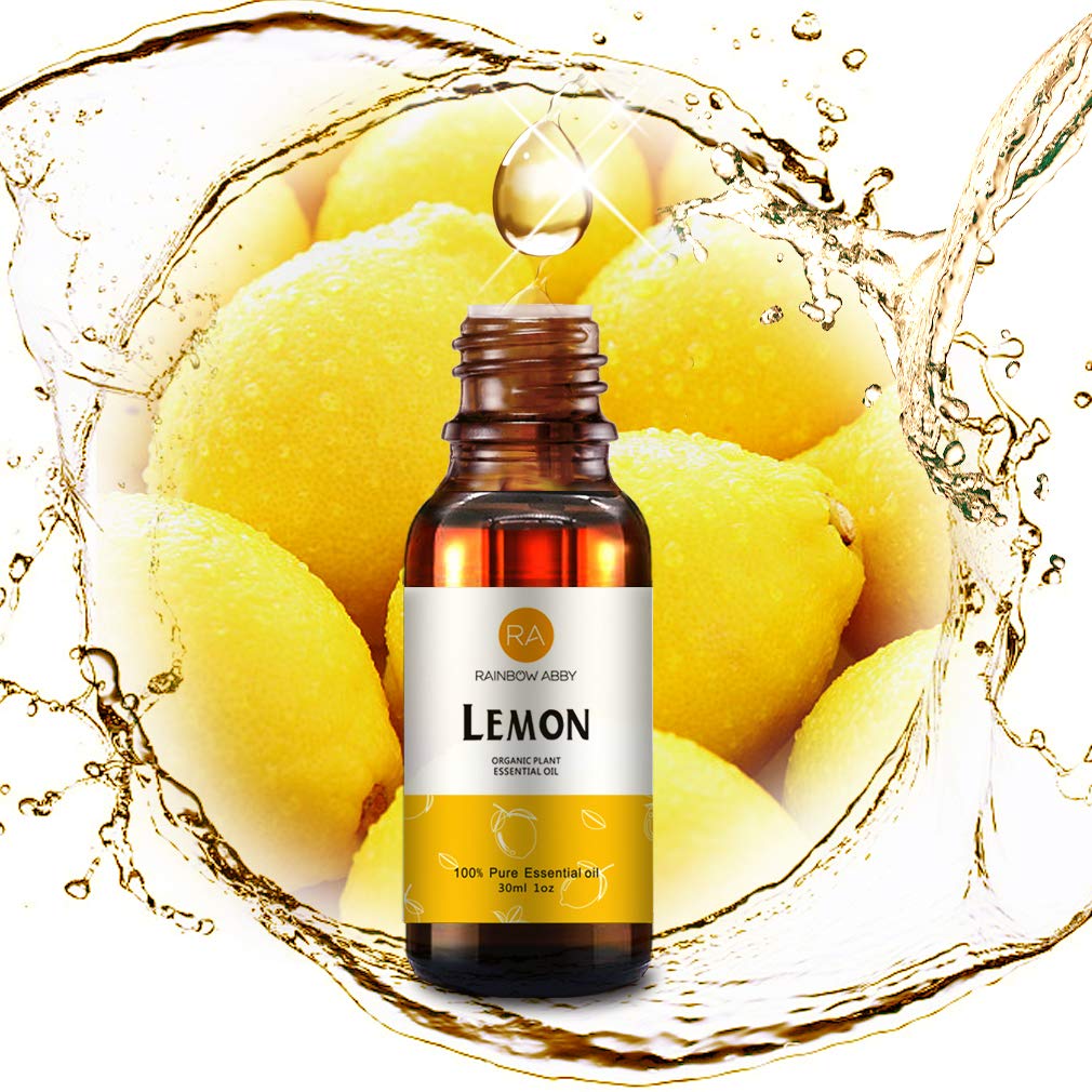 Label showing 100% pure organic lemon peel oil