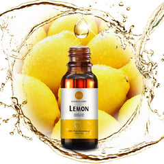 Label showing 100% pure organic lemon peel oil