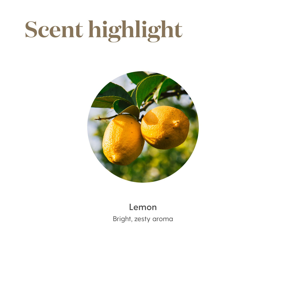 Packaging of a 15ml lemon essential oil bottle