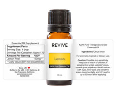 Close-up of lemon and glass dropper with lemon essential oil