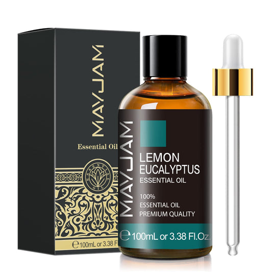 Lemon Eucalyptus Essential Oil in 100ml amber glass bottle
