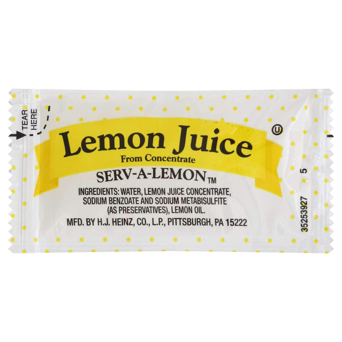 Lemon juice packets, 4g each, in a case of 200