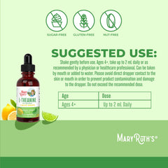 Lemon-lime flavored L-Theanine liquid drops in bottle