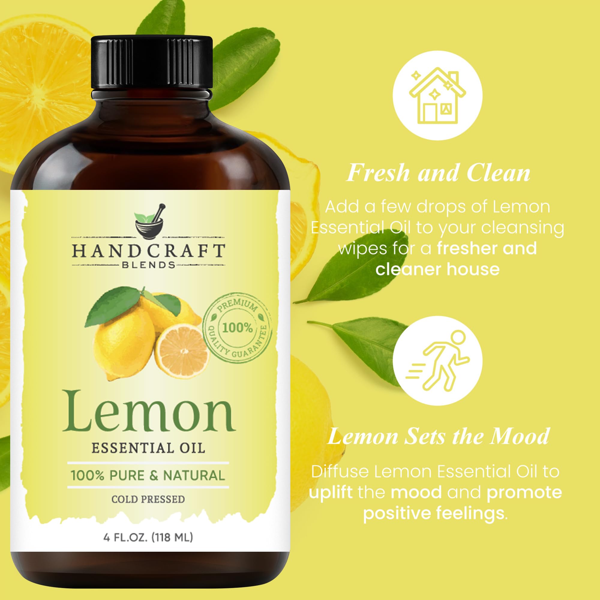 Lemon essential oil for skincare, massage, candles, and soaps