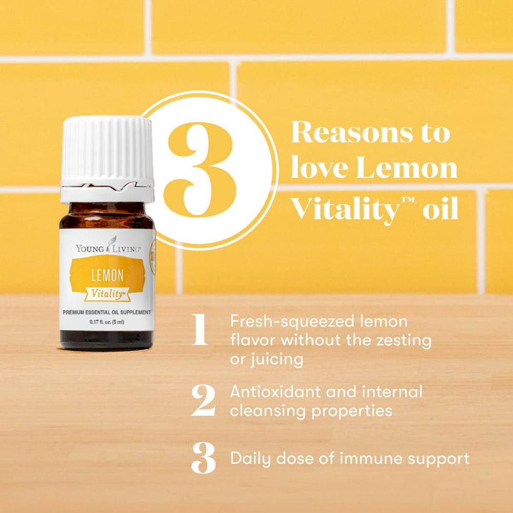 Close-up of Lemon Vitality 5ml bottle