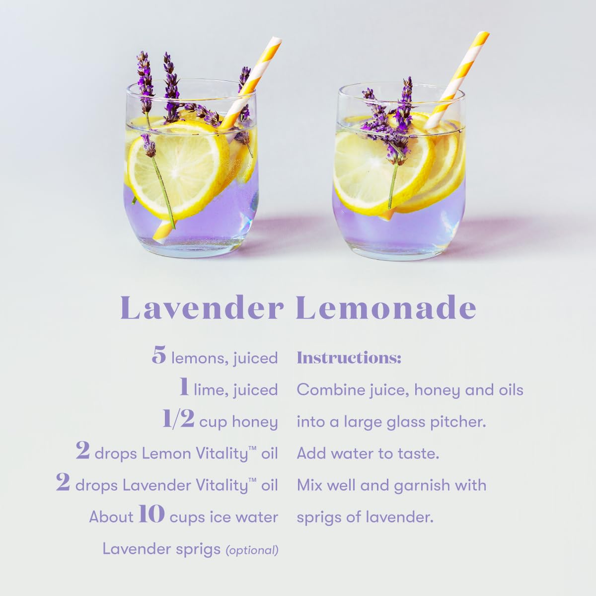Beverage prepared with Lemon Vitality oil in water or tea