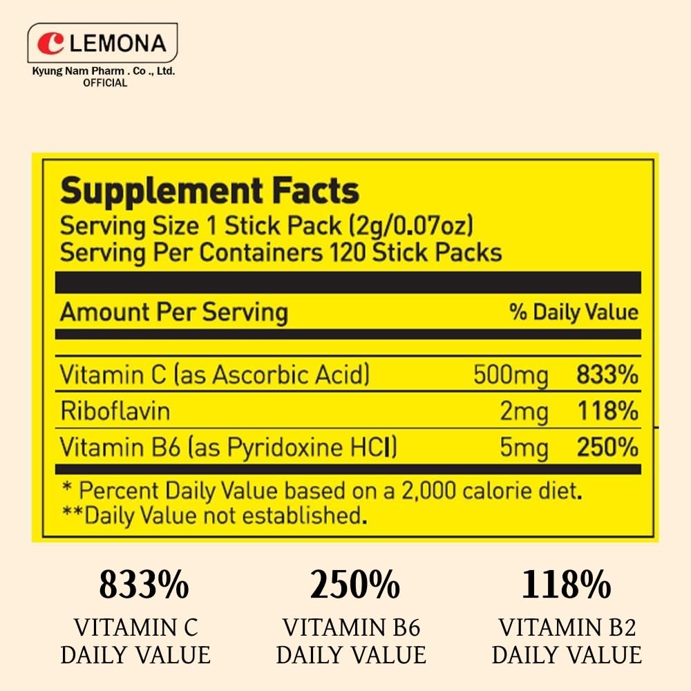 Lemon-flavored vitamin C stick ready to open