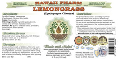 Liquid Lemongrass Alcohol-Free glycerite bottle with ingredients