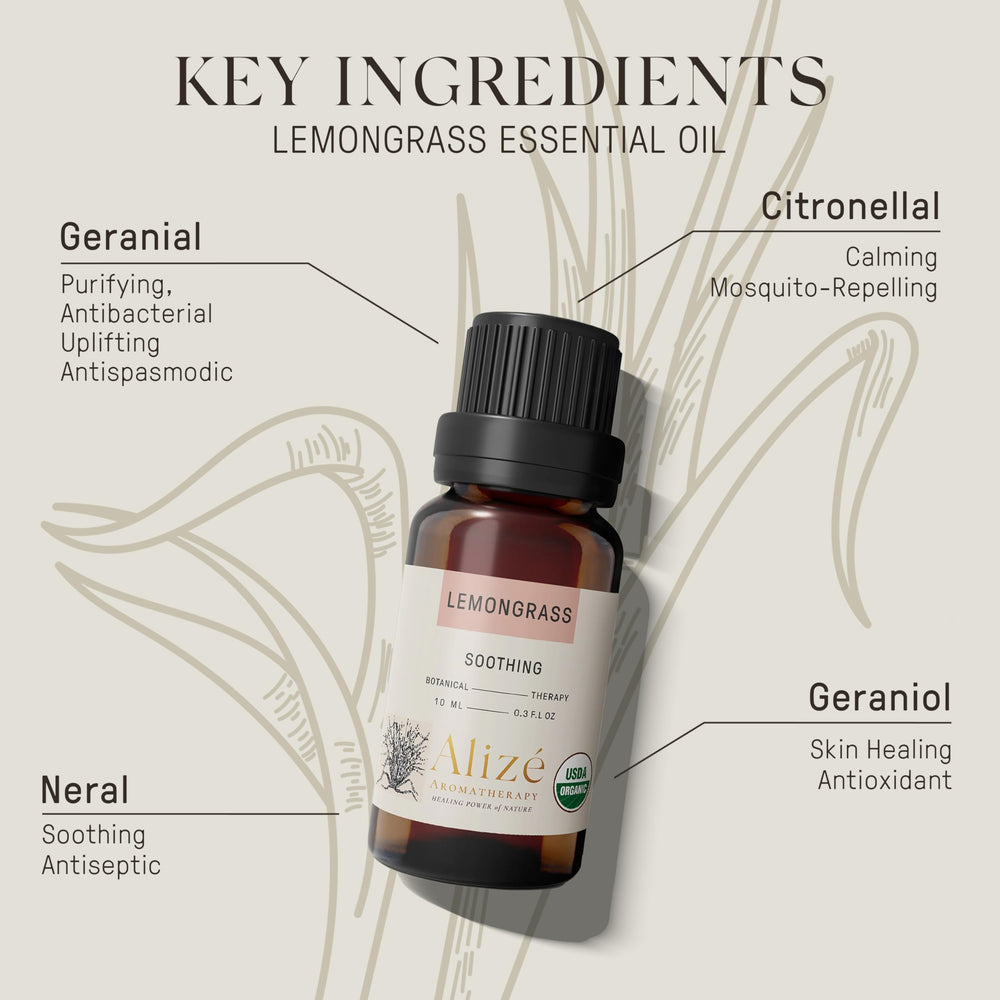 Lemongrass essential oil for diffusers and aromatherapy