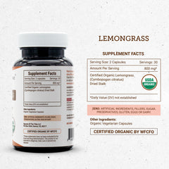 Cymbopogon citratus dried stalk capsules ingredients