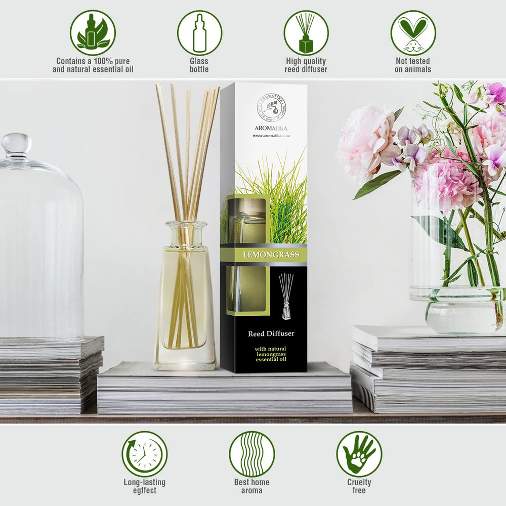 Close-up of lemongrass essential oil diffuser glow